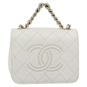 Chanel Beauty Begins Flap Quilted Lambskin White Leather Shoulder Bag Bag